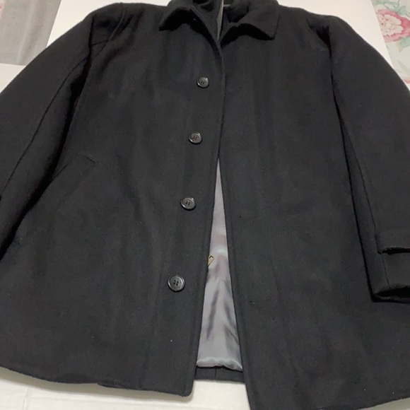 LONDON FALL TOWER BLACK JACKET zip button up. 60% wool, 30% polyester, 10% rayon - Picture 7 of 12